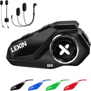 LEXIN G1 모터사이클 블루투스 헤드셋 2종 마이크가 장착된 헬멧 스피커 핸즈프리 통화/음악/GPS HD
