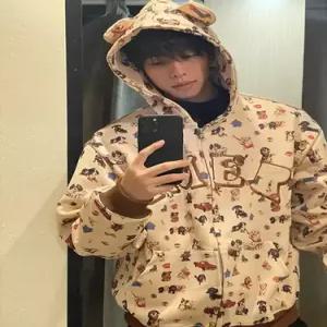 빈티지 상의 풀오버 커플 후드 스트리트 카디건 남자집업가디건 ible1