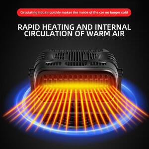 호환2IN 1 자동차 냉난방 팬 12V 120W 24V 앞유리 김서림 방지 전기 히팅 드라이어 디포거 디프로스터