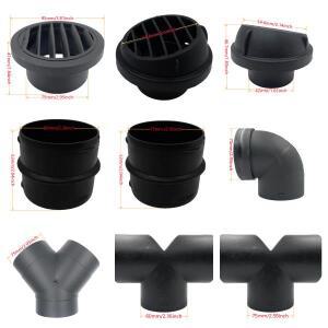 호환42mm 60mm 75mm 에어 벤트 덕트 Y T L 플랫 피스 엘보 파이프 배출구 배기 조이너 커넥터 자동차 캐러
