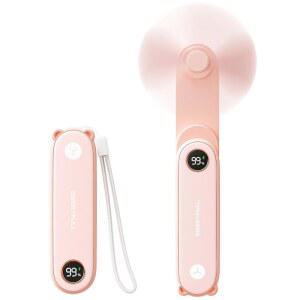 LED 디스플레이가 있는 스위트풀 휴대용 미니 선풍기, 3-in-1 개인용 접이식 USB 충전식 선풍기 및 여행용 손전등, 속눈썹 속눈썹, 여성용 귀여운 작은 포켓, 여아용