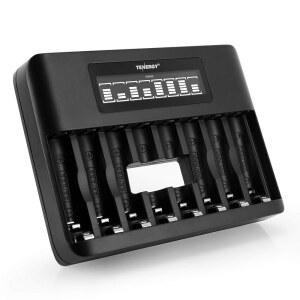 NiMH/NiCD AAA 충전식 배터리용 Tenergy TN480U 8-Bay LCD 디스플레이 고속 충전기 및 미르코 USB AA 타입 C 입력 장치