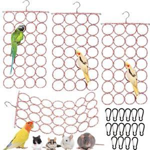YOPAY 앵무새 그네 걸이 장난감 등반 네트 로프 마우스 행거 CONURES 사다리 잉꼬 스카프 잉꼬용 4팩 다목적 퍼치 케이지