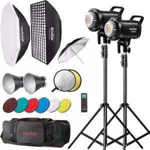SL60IID LED 비디오 조명 키트 사진 팟캐스트용 70W x 2 일광 연속 보웬스 마운트로 스튜디오 필 라이트