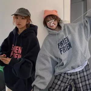 여성 레터링 기모 오버핏 후드 티셔츠 (11740110A)