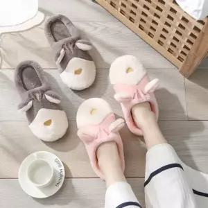 [하프클럽/]귀여운 햄스터 털 실내화 겨울용 무소음 슬리퍼