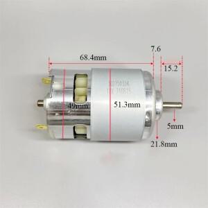 RS-887 모터 DC 12V 18V 19700rpm  고출력 이중 볼 베어링 48mm 카본 브러시 전기 드릴 정원 도구