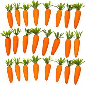 아트앤뷰티 24pcs 인공 당근 미니 시뮬레이션 현실적인 가짜 실물과 같은 채소 가정용 팜 파티 테이블 DIY