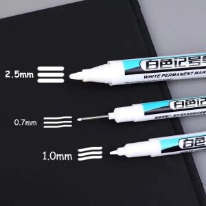5/1Pcs 유성 화이트 마커 펜 낙서 방수 영구 젤 연필 타이어 노트북 유리 페인팅 0.7mm 1mm 2.5mm