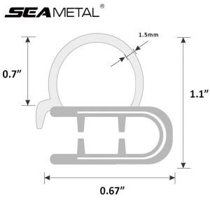 SEAMETAL-5m 자동차 도어 고무 씰 스트립, 범용 방음 씰링 측면 PVC 전구 포함, 보트 홈 실란트용