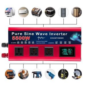 순수 사인파 인버터 DC 12V/24V to AC 110V/220V 5500W 4400/4000W 전압 변환기 차량용 태양광