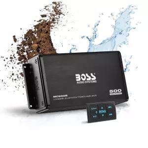 ATV UTV 카 마린용 BOSS 오디오 시스템 MC900B 4채널 앰프 - 500 고출력 저레벨 입력 풀 레인지 내후성
