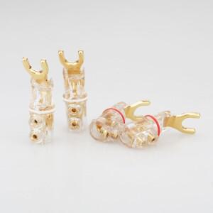 SY1524 WBT 스타일 Hifi 오디오 Y 스페이드 커넥터 플러그, 라우드 스피커 케이블용 터미널 4 개