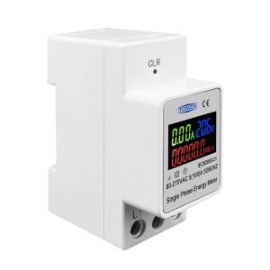 TOMZN 3in1 딘 레일 AC 110V 220V 100A 전압 전류 KWH 전기 에너지 모니터 미터 VOLT AMP 전력계