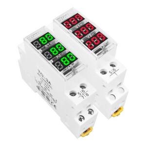 Din 레일 18mm AC 40-500V 220V 380V 전압계 전류계 단일 3 상 모듈 형 표시기 LED 디지털 디스플레이 감