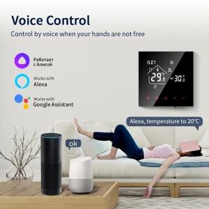 Tuya WiFi 스마트 온도 조절기 LCD 디스플레이 터치 스크린 전기 바닥 난방 물/가스 보일러 Alexa Alice와