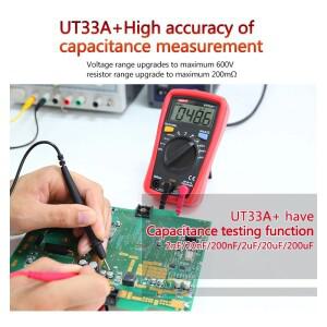 UNI-T UT33A 플러스 포켓 멀티미터 디지털 전류계 전압계 전문 저항 측정