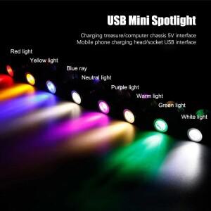 LED USB 5V 3W 스포트라이트, 표면 장착 캐비닛 쇼케이스 카운터 주얼리 램프, 회전 각도 천장 미니