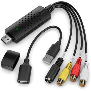 비디오 캡처 카드, USB 장치, RCA에서 오디오 변환기, VHS Mini DVCR Hi8 DVD에서 PC TV 테이프 플레이어 캠코더용 디지털 지원 PAL /NTSC, MAC Windows Vista 호환