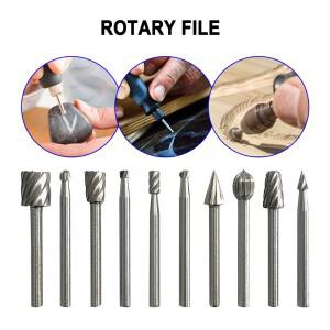 강 전기 조각 밀링 커터 10개 목공용 로터리 파일 DIY 루터 광택 헤드 홀 드릴 액세서리
