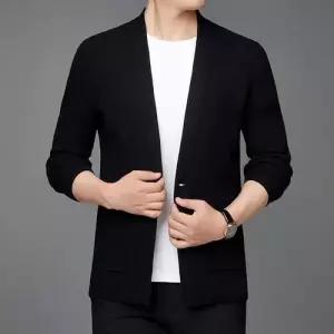 윈터솔져 남성용 니트 겨울 가을 긴팔 카디건 상의 브이넥 스웨터 데일리룩 간절기 솔리드 KUK1