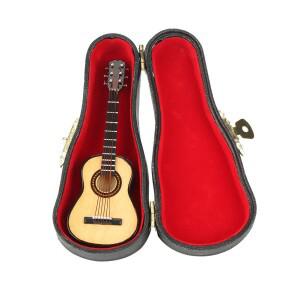 미니 기타 디스플레이 미니어처 나무 모델 뮤지컬 장식품, 공예품, 선물 상자 포함