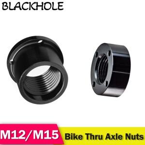 자전거 스루 액슬 너트 프레임 포크 12mm MTB 도로 자갈 용 퀵 릴리스 샤프트 알루미늄 합금 라운드 나사