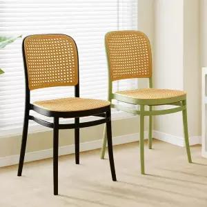 Silla De Comedor 북유럽 가정용 쌓을 수있는 식사 의자 포도 나무 짠 플라스틱 야외 레저 등받이