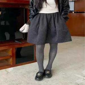 율랑팡 여성 정장 빅사이즈 모직 미디스커트 스커트 슬림핏 A라인 HO1