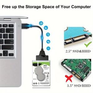 고속 USB 3.0-SATA 케이블, 2.5 인치 외장 HDD/SSD 하드 드라이브용 데이터 전송, PS4/PS3 용 C타입-SATA