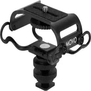 Movo SM5-B 범용 마이크 및 휴대용 레코더 쇼크 마운트 - 1/4인치 장착 나사(블랙)로 Zoom H1n H2n H4n H5