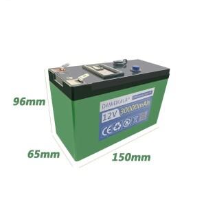 태양 에너지 전기 자동차 LED 조명용 충전식 배터리 팩, 12V 리튬 30Ah 18650, 3A