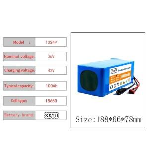 원래 10s4p 36V 100000 BMS 36v 배터리 리튬 Ebike 포함된 mAh 대용량 18650 팩