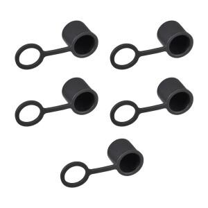 5피스 BNC 실리콘 포트 프로텍터 캡 커버 먼지 13x12mm 전체 크기 블랙 안티 스토퍼 여성 잭