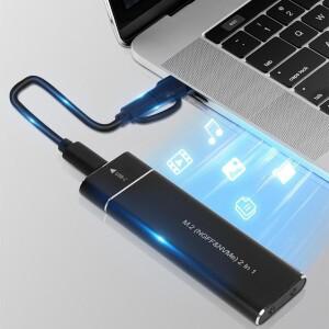 NVME M.2 솔리드 스테이트 드라이브 외부 인클로저 2230/2242/2260/2280 M.2-USB C 10Gbps SSD 알루미늄 케