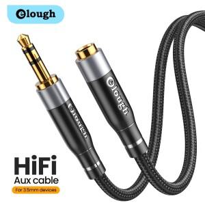 Elough 3.5mm 오디오 연장 케이블 남성-여성 잭 Aux 헤드폰 용 iphone 호환 샤오미호환 PC 스피커 코드
