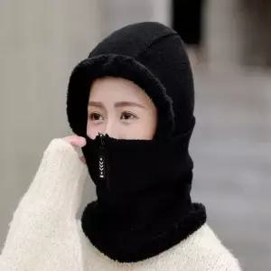 기모 여성 360도 퍼 모자 겨울 2in1 넥워머 방한용품 목토시 골프넥워머 방한용품