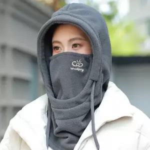여자 겨울 방한템 4in1 폴라폴리스 마스크 후드 워머 목토시 골프넥워머 방한용품