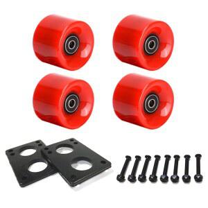 LOOEEL 60mm 크루저 휠 80A에는 ABEC-9 베어링 및 스페이서, 스케이트보드 라이저 패드, 하드웨어 나사 볼트, 스케이트보드, 페니보드에 적합합니다