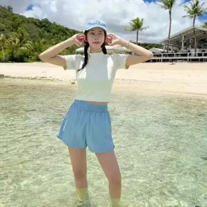 수피 여자 비치웨어 바캉스룩 수영복 비키니 단정한 트렁크 슬림핏 스포츠 래시가드 JEN1