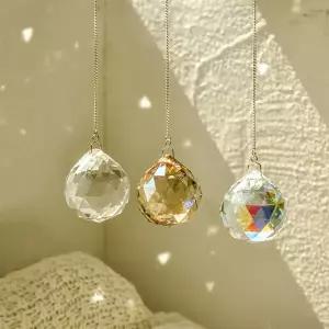 호환  1pc 크리스탈 Suncatcher 원예 공예 투명한 워터 드롭 펜던트 장식 레인보우 메이커 프리즘 홈 장식