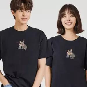 키밍 시그널 검정티셔츠 멘투맨 하얀색오버핏
