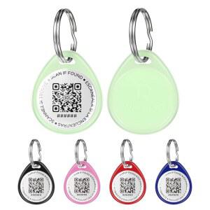 QR 코드 강아지 태그 고양이 태그 방수 조용함 업데이트 연락처 재결합을 가능한 내구성 정보 스캔하여 가볍고 야광 그린 빠르게