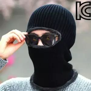 융털 기모 니트 바라클라바 남녀 공용 보드용 방한 모자 넥워머 일체형 골프모자 등산모자