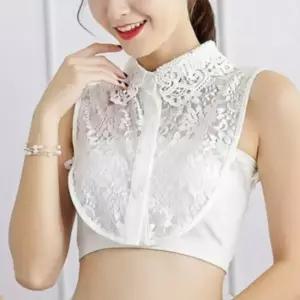 여성용 레이어드 플라워 레이스 인조 넥카라 페이크 칼라 이너카라 목카라 페이크넥카라