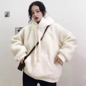 여성 겨울 양털 무지 기본 55 66 77 후드티 (7579062A)