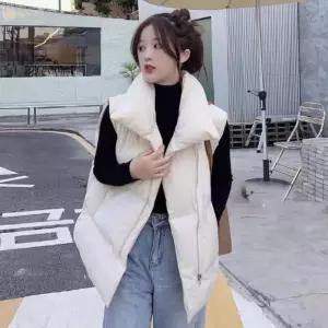 [미라클세븐]여성 루즈핏 일상용 푸퍼 패딩 조끼 스트링 조끼