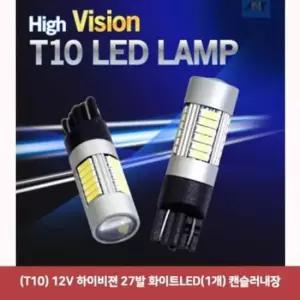27발 하이비젼 화이트LED 캔슬러내장4 T10 12V 1개