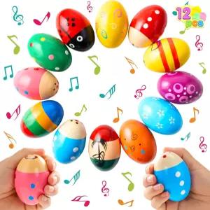 JOYIN 2 팩 9*27 나무 셰이커 마라카스 퍼커션 뮤지컬 파티 호의 교실 경품 용품 악기 바구니 스터퍼 필러