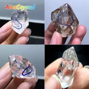 호환  천연 Herkimer 다이아몬드 표류 모래 담즙 미네랄 에너지 원시 Reiki 장식 가디언 스톤 블랙 크리스